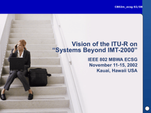 Vision of the ITU-R on “Systems Beyond IMT-2000” IEEE 802 MBWA ECSG