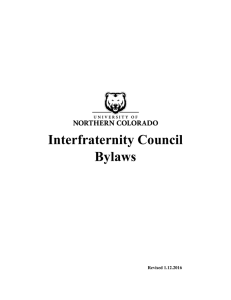 Interfraternity Council Bylaws Revised 1.12.2016