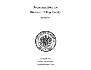 Retirement from the Skidmore College Faculty Spring 2015