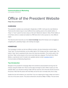 Office of the President Website Communications &amp; Marketing Help Documentation