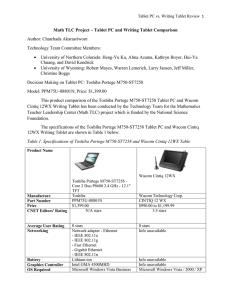 Math TLC Project – Tablet PC and Writing Tablet Comparison