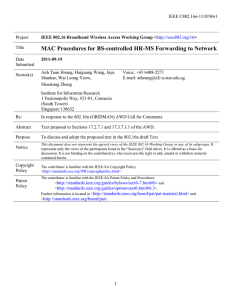 MAC Procedures for BS-controlled HR-MS Forwarding to Network