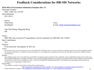 Feedback Considerations for HR-MS Networks