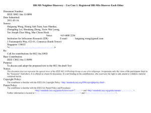HR-MS Neighbor Discovery – Use Case 1: Registered HR-MSs Discover... Document Number: IEEE S802.16n-11/0098 Date Submitted: