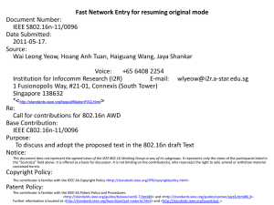 Fast Network Entry for resuming original mode Document Number: IEEE S802.16n-11/0096 Date Submitted: