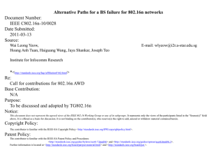 Alternative Paths for a BS failure for 802.16n networks Document Number: