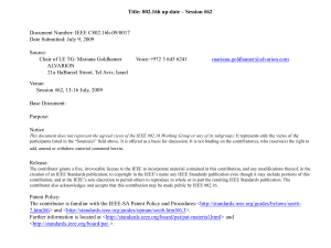 Title: 802.16h up-date – Session #62 Document Number: IEEE C802.16h-09/0017 Source: