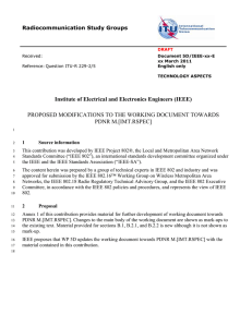 Institute of Electrical and Electronics Engineers (IEEE) PDNR M.[IMT.RSPEC] Radiocommunication Study Groups