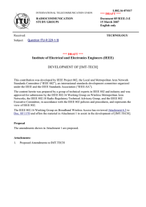 Institute of Electrical and Electronics Engineers (IEEE) DEVELOPMENT OF [IMT-TECH]