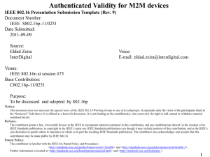 Authenticated Validity for M2M devices