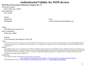 Authenticated Validity for M2M devices