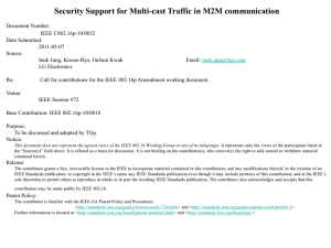 Security Support for Multi-cast Traffic in M2M communication