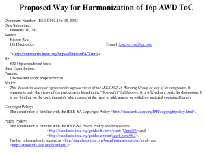 Proposed Way for Harmonization of 16p AWD ToC