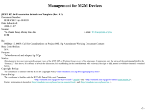 Management for M2M Devices
