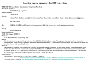 Location update procedure for 802.16p system