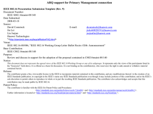 ARQ support for Primary Management connection