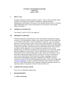 STUDENT GOVERNMENT BOARD MINUTES April 17, 2012