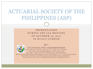 ACTUARIAL SOCIETY OF THE PHILIPPINES (ASP)