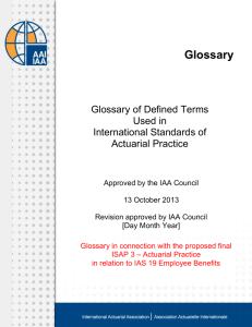 Glossary Glossary of Defined Terms Used in International Standards of