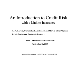 An Introduction to Credit Risk with a Link to Insurance