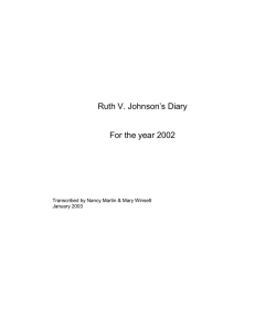 Ruth V. Johnson’s Diary For the year 2002