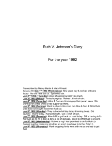 Ruth V. Johnson’s Diary For the year 1992