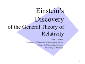 Einstein’s Discovery of the General Theory of Relativity