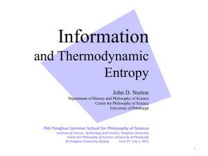 Information and Thermodynamic Entropy John D. Norton