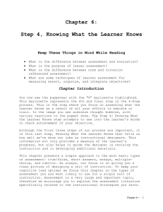 Chapter 6: Step 4, Knowing What the Learner Knows
