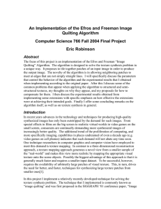 An Implementation of the Efros and Freeman Image Quilting Algorithm