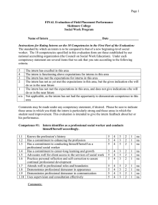 Page 1  FINAL Evaluation of Field Placement Performance Skidmore College