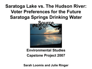 Saratoga Lake vs. The Hudson River: Voter Preferences for the Future Source