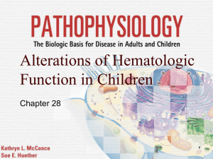 Alterations of Hematologic Function in Children Chapter 28 1