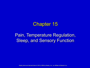 Chapter 15 Pain, Temperature Regulation, Sleep, and Sensory Function