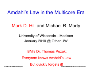 Amdahl’s Law in the Multicore Era Mark D. Hill —Madison