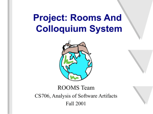 Project: Rooms And Colloquium System ROOMS Team CS706, Analysis of Software Artifacts