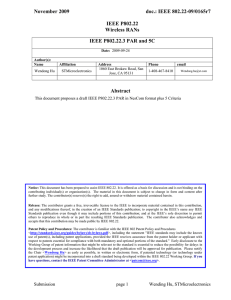 November 2009  doc.: IEEE 802.22-09/0165r7 IEEE P802.22