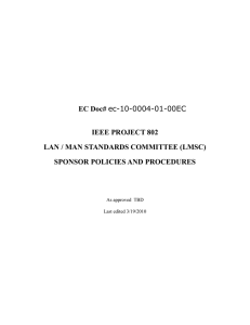 EC Doc#  IEEE PROJECT 802 LAN / MAN STANDARDS COMMITTEE (LMSC)