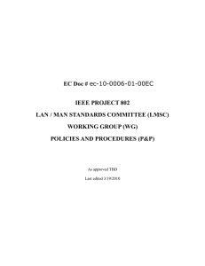 EC Doc #  IEEE PROJECT 802 LAN / MAN STANDARDS COMMITTEE (LMSC)