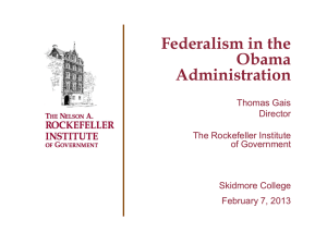 Federalism in the Obama Administration Thomas Gais