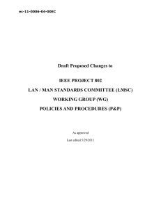 Draft Proposed Changes to  IEEE PROJECT 802