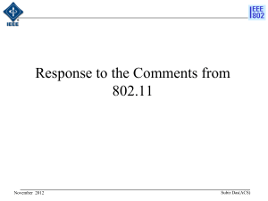 Response to the Comments from 802.11 November  2012 Subir Das(ACS)