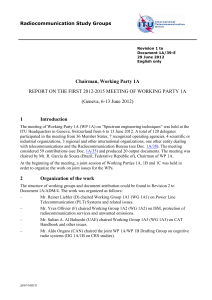 Chairman, Working Party 1A 1 Introduction