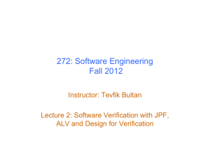 272: Software Engineering Fall 2012 Instructor: Tevfik Bultan