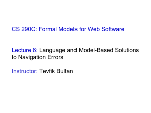 CS 290C: Formal Models for Web Software Lecture 6: to Navigation Errors