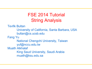 FSE 2014 Tutorial String Analysis