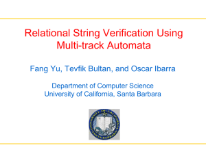 Relational String Verification Using Multi-track Automata Department of Computer Science