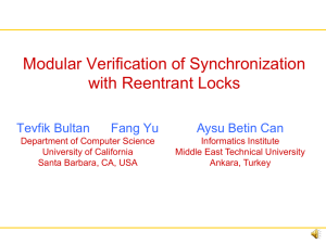 Modular Verification of Synchronization with Reentrant Locks Aysu Betin Can
