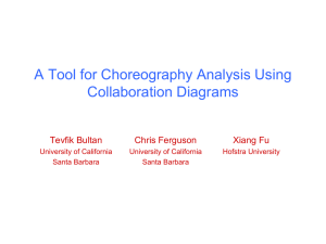 A Tool for Choreography Analysis Using Collaboration Diagrams Tevfik Bultan Xiang Fu