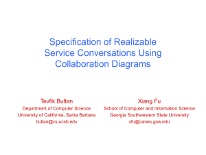 Specification of Realizable Service Conversations Using Collaboration Diagrams Xiang Fu